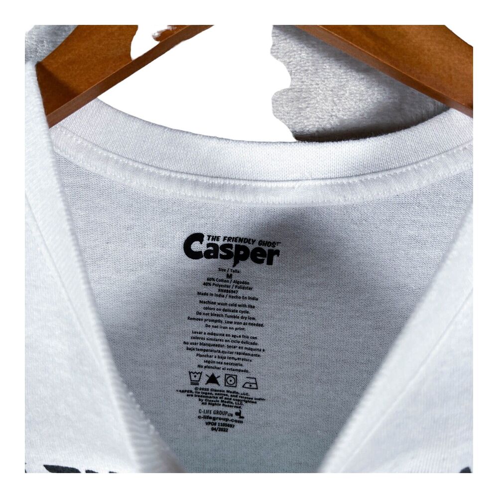 Casper the Friendly Ghost Vintage Men's Throwback T-Shirt White Cartoon sz M - Picture 4 of 4